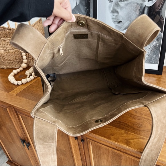 SOLD ❌ GENUINE LEATHER SUEDE LJS SHOULDER TOTE BAG #0312 - Picture 6 of 10